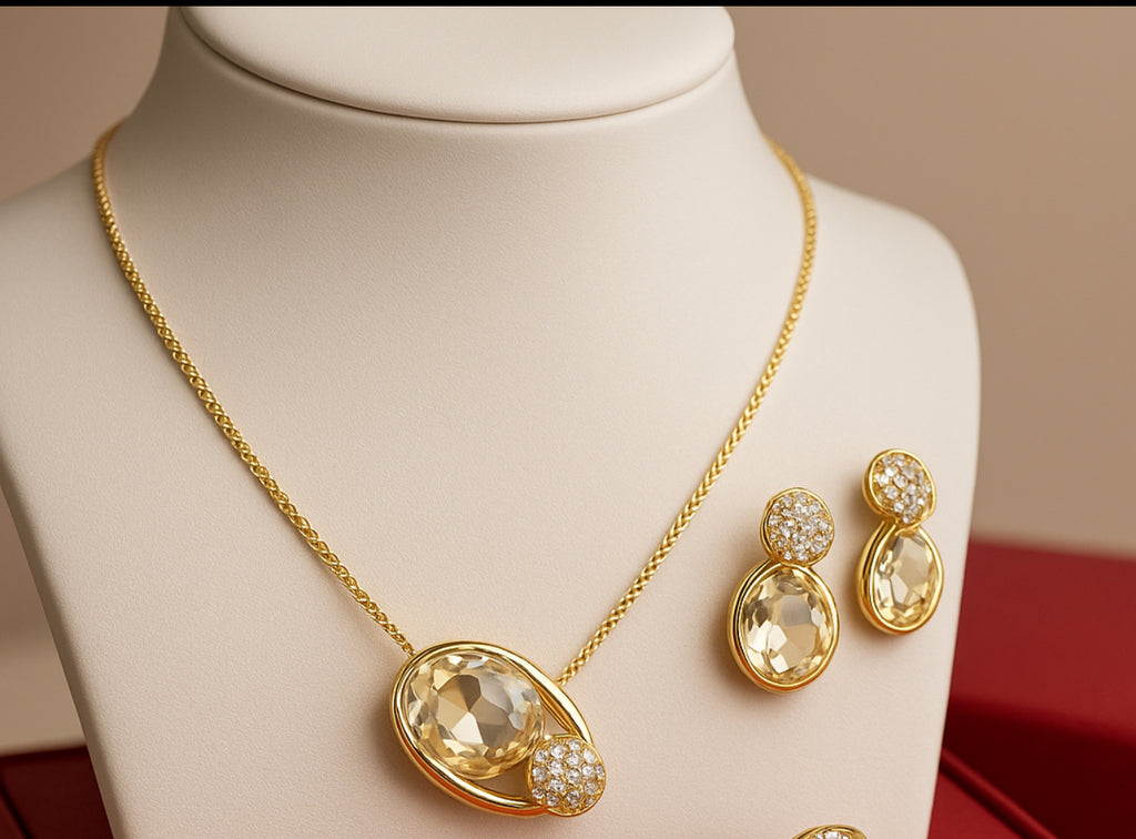 Golden Radiance Crystal Jewelry Set