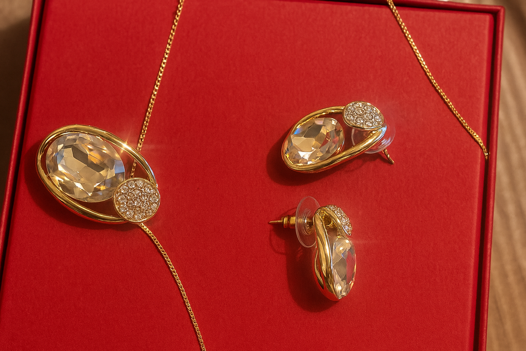 Golden Radiance Crystal Jewelry Set