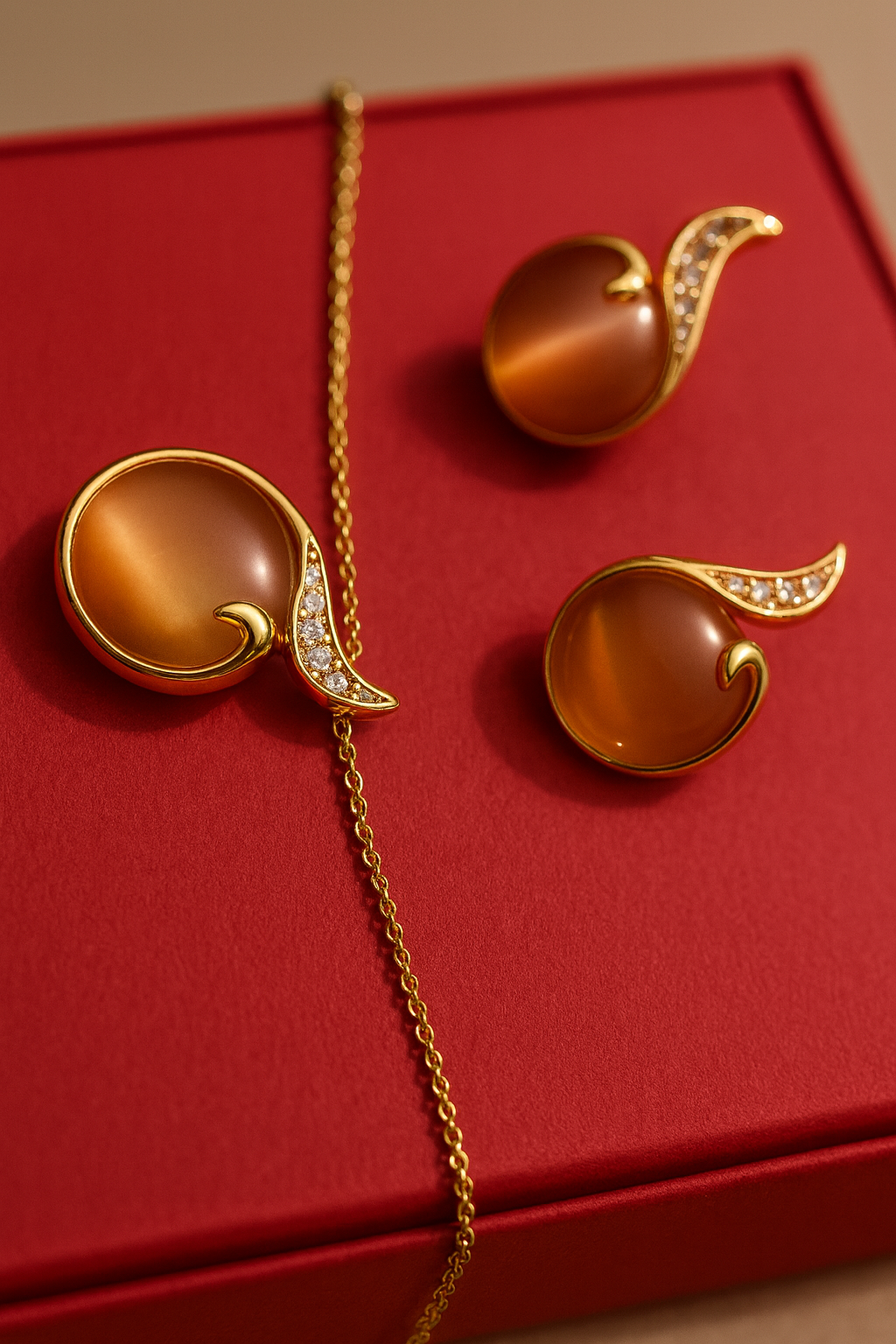 Amber Glow Elegance Jewelry Set